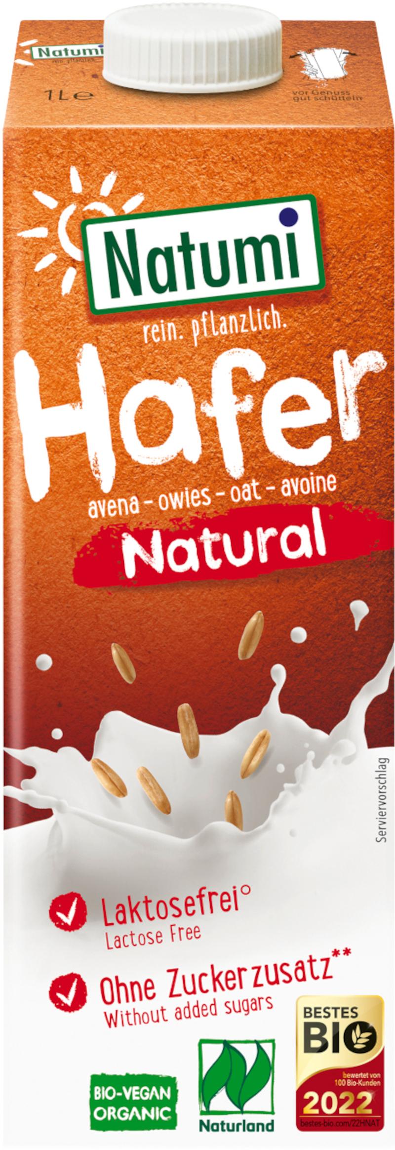 Bebida de avena natural orgánica sin azúcar Natumi 8x1l