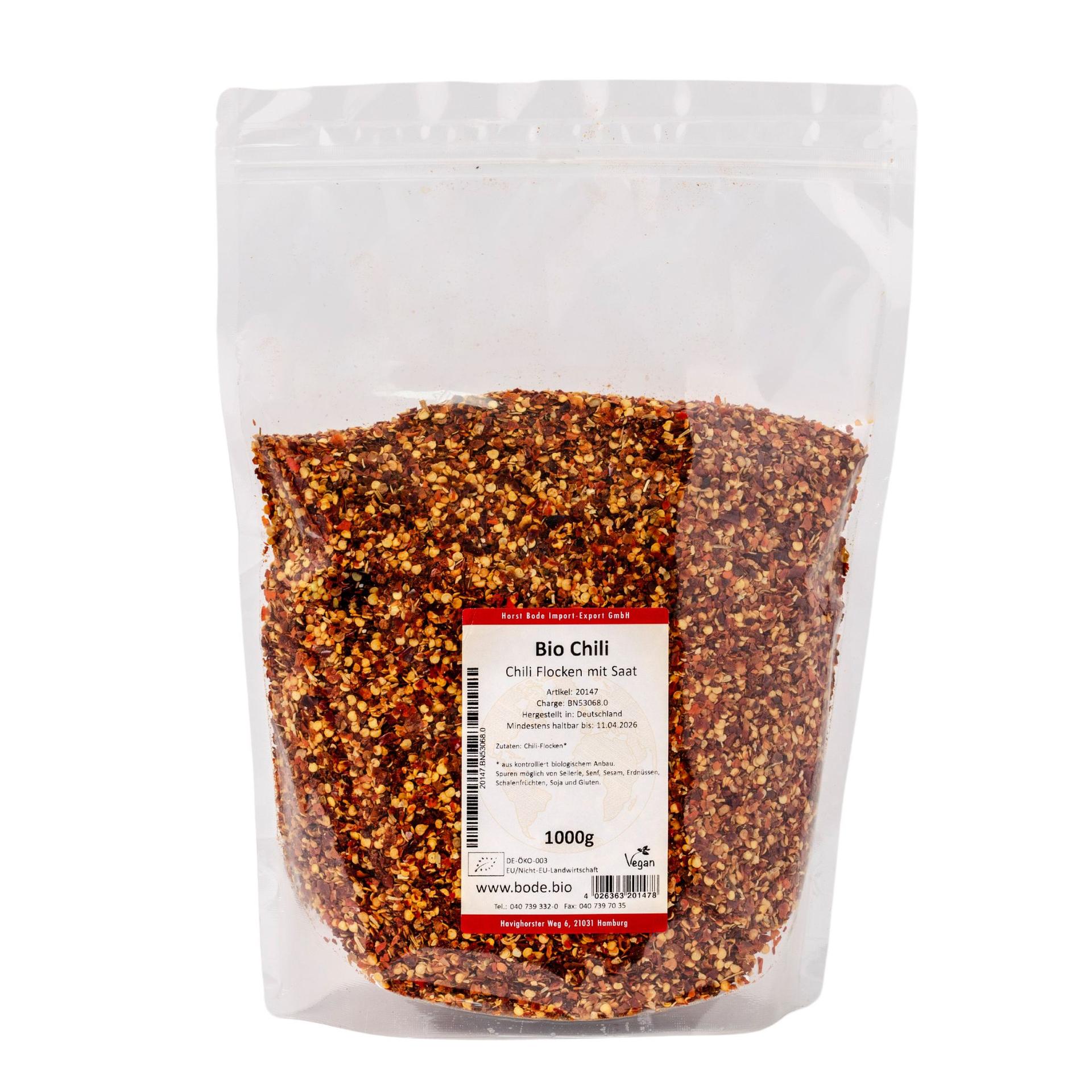 Chile triturado con semillas orgánicas 1kg