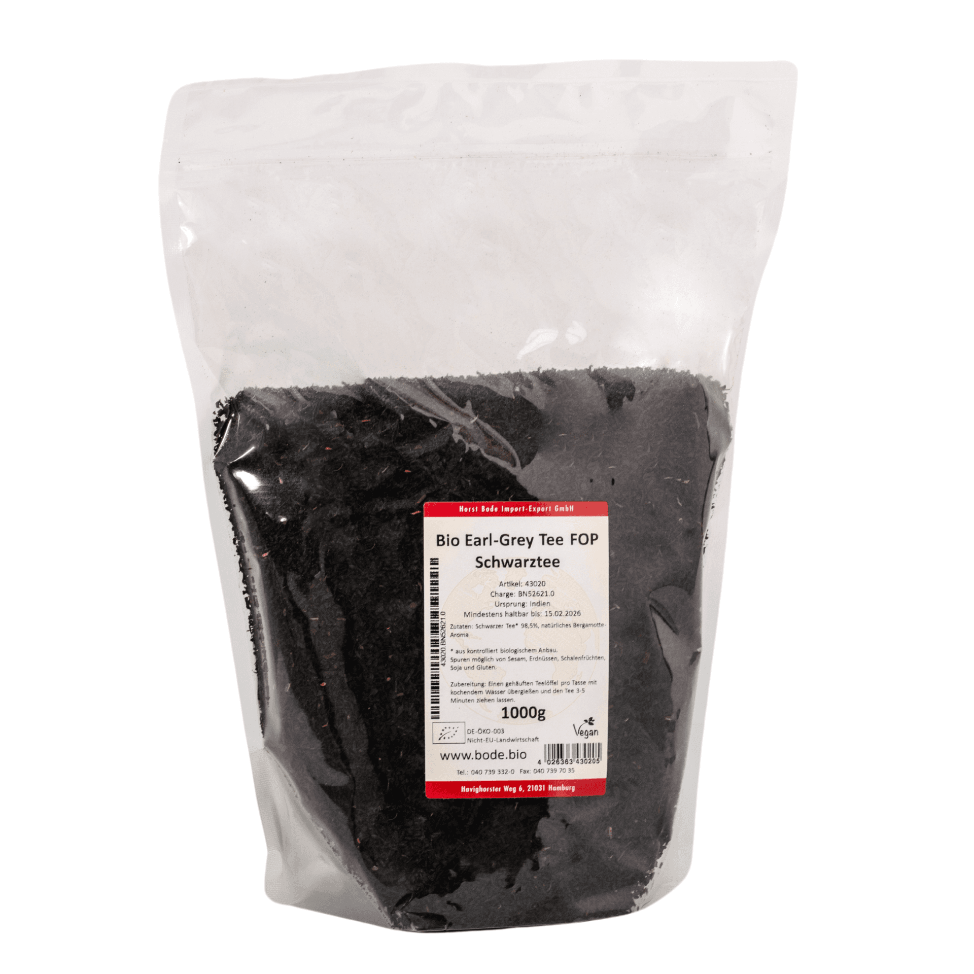 Té negro Earl Grey bio 1kg