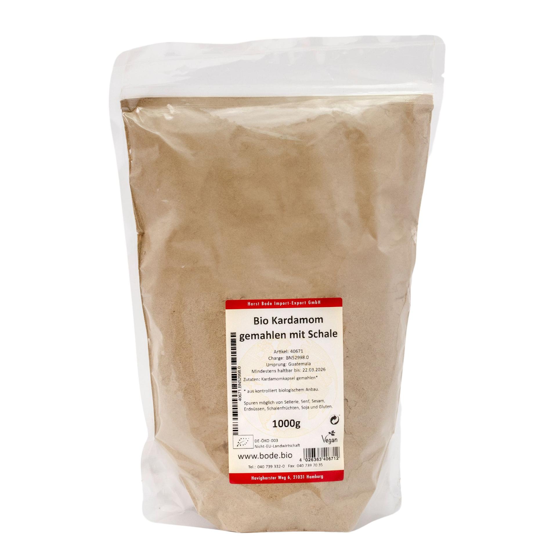 Cardamomo molido con cáscara orgánico 1kg