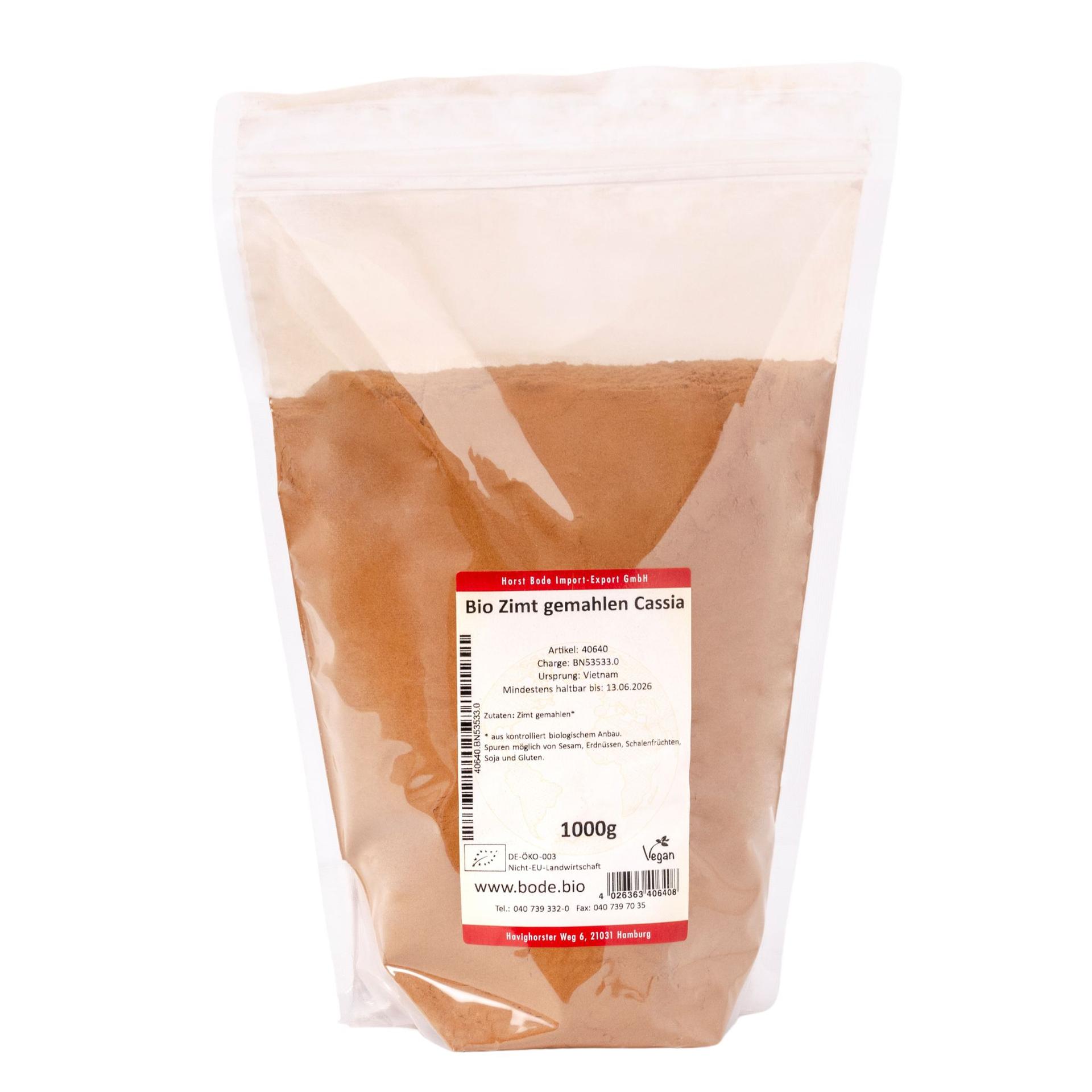 Canela molida Cassia orgánica 1kg