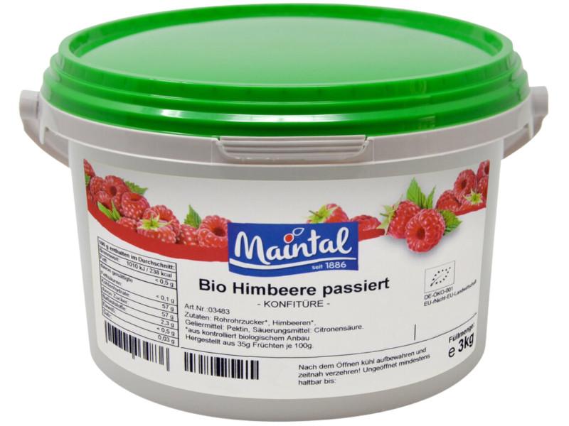 Mermelada de Frambuesa Ecológica Maintal 3kg con Azúcar Ecológico Alemán
