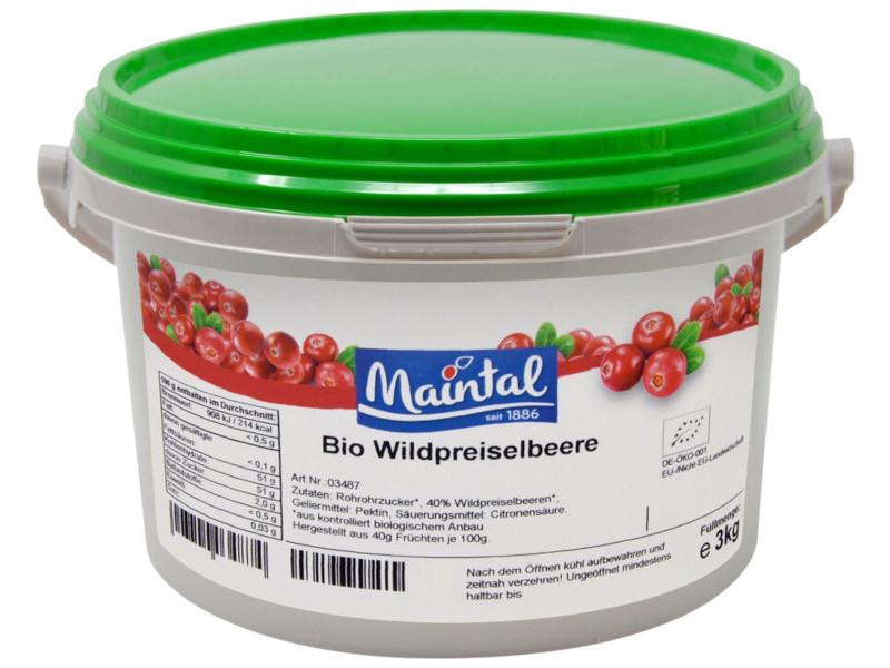 Preparación de frutas Arándano Silvestre Orgánico Maintal 3kg con azúcar Orgánico alemán