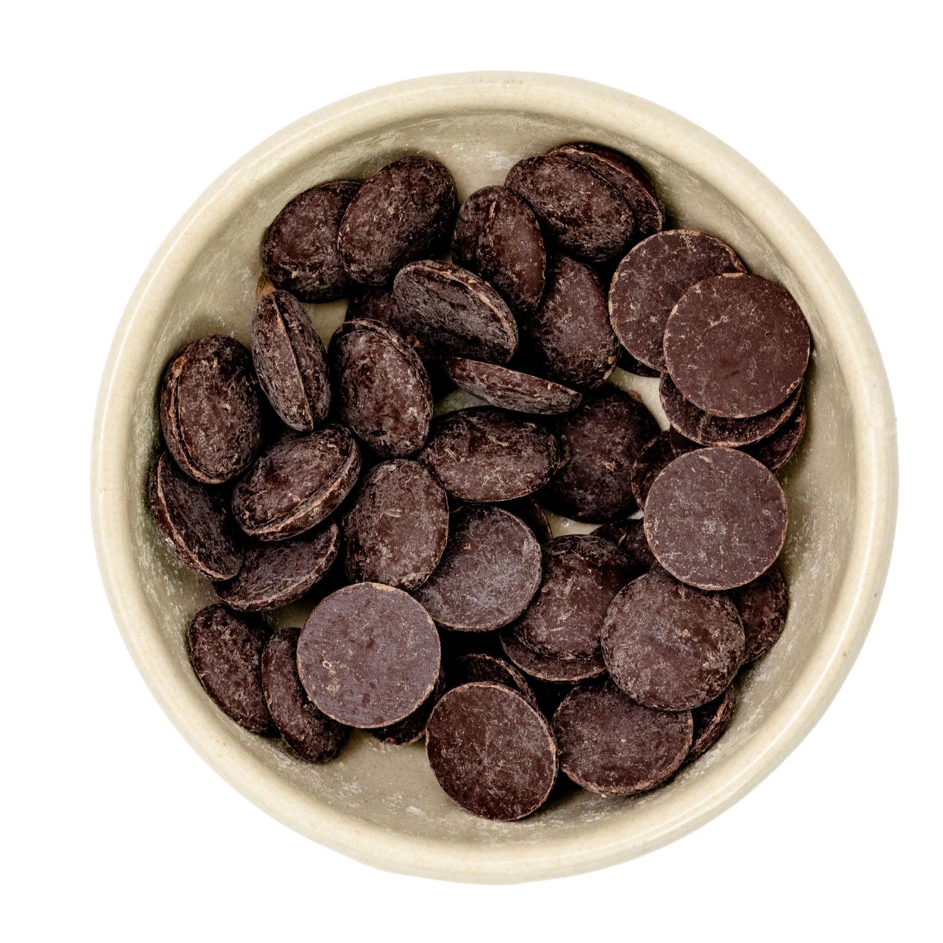 Gotas de chocolate amargo grandes para merendar y hornear (18mm) bio 5kg