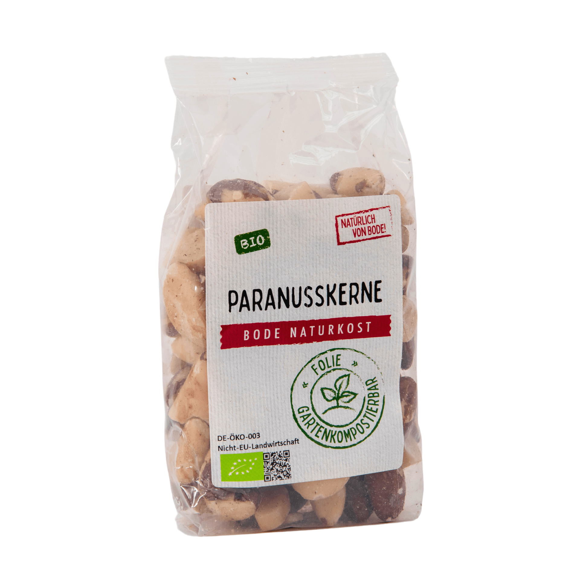 Núcleos de nuez de Brasil orgánicos, bolsa compostable en el jardín 6x200g