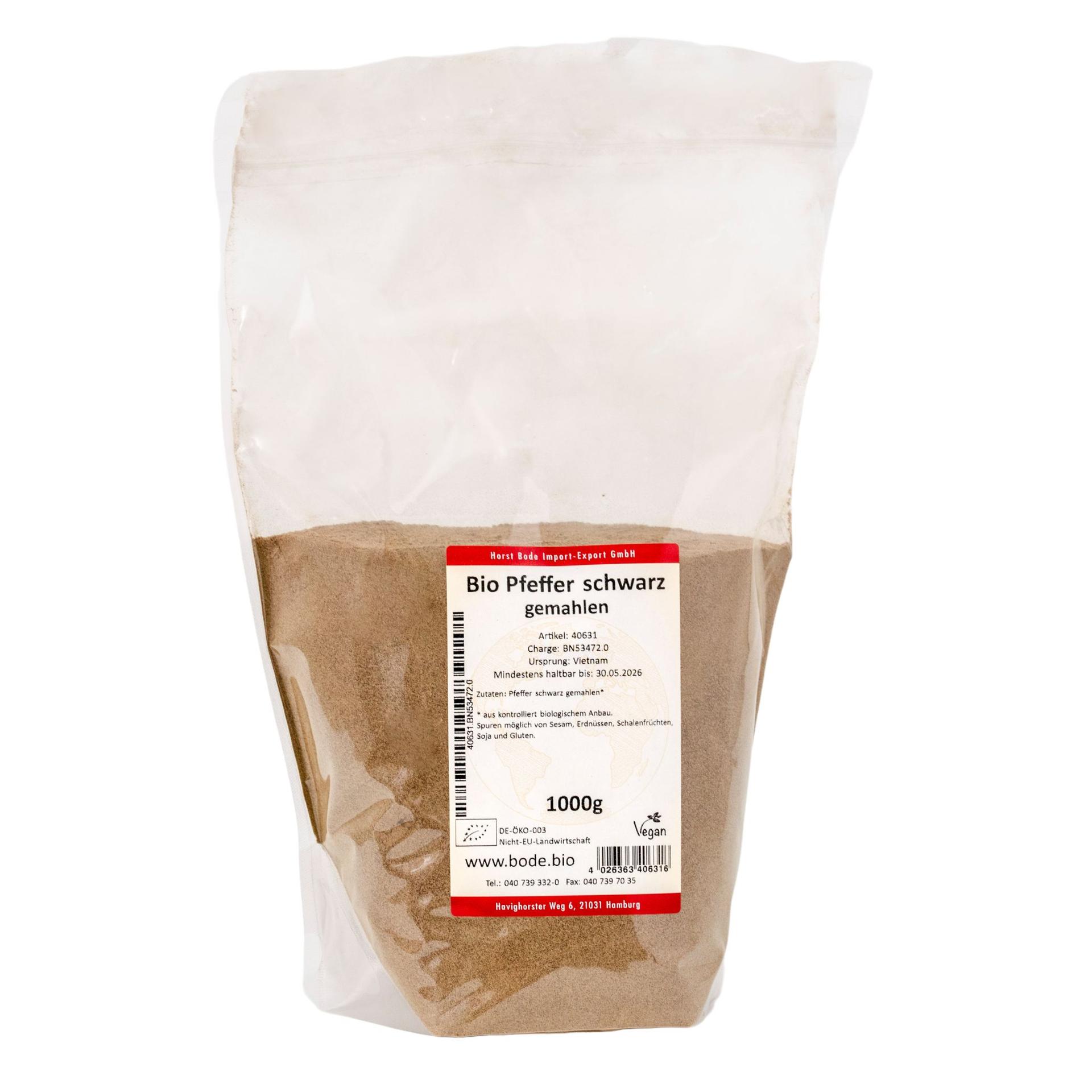 Pimienta negra molida orgánica 1kg