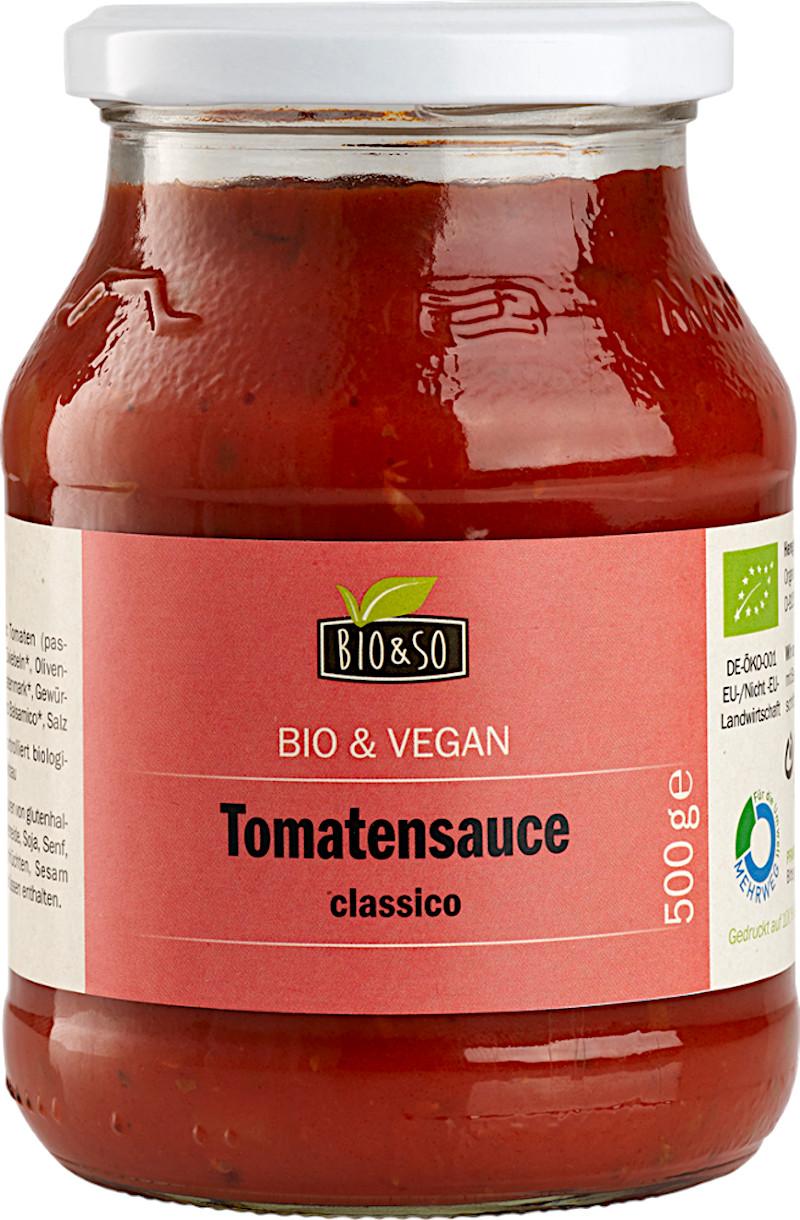 Salsa de tomate Classico orgánica Bio&So 6x500g