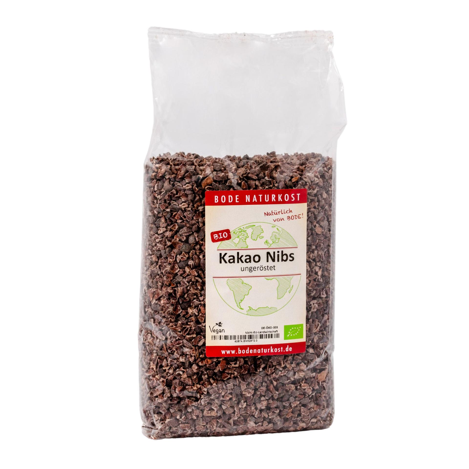 Granos de cacao orgánicos sin tostar 1kg