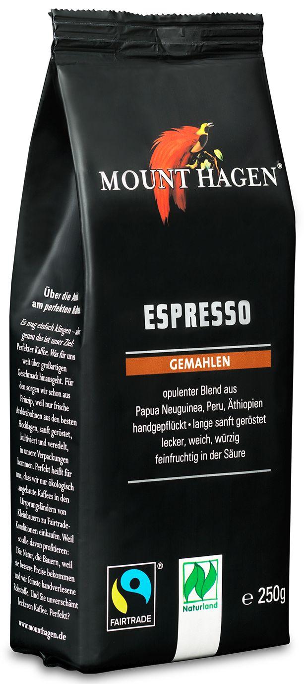 Espresso molido orgánico Naturland Fairtrade Mount Hagen 6x250g Softpack