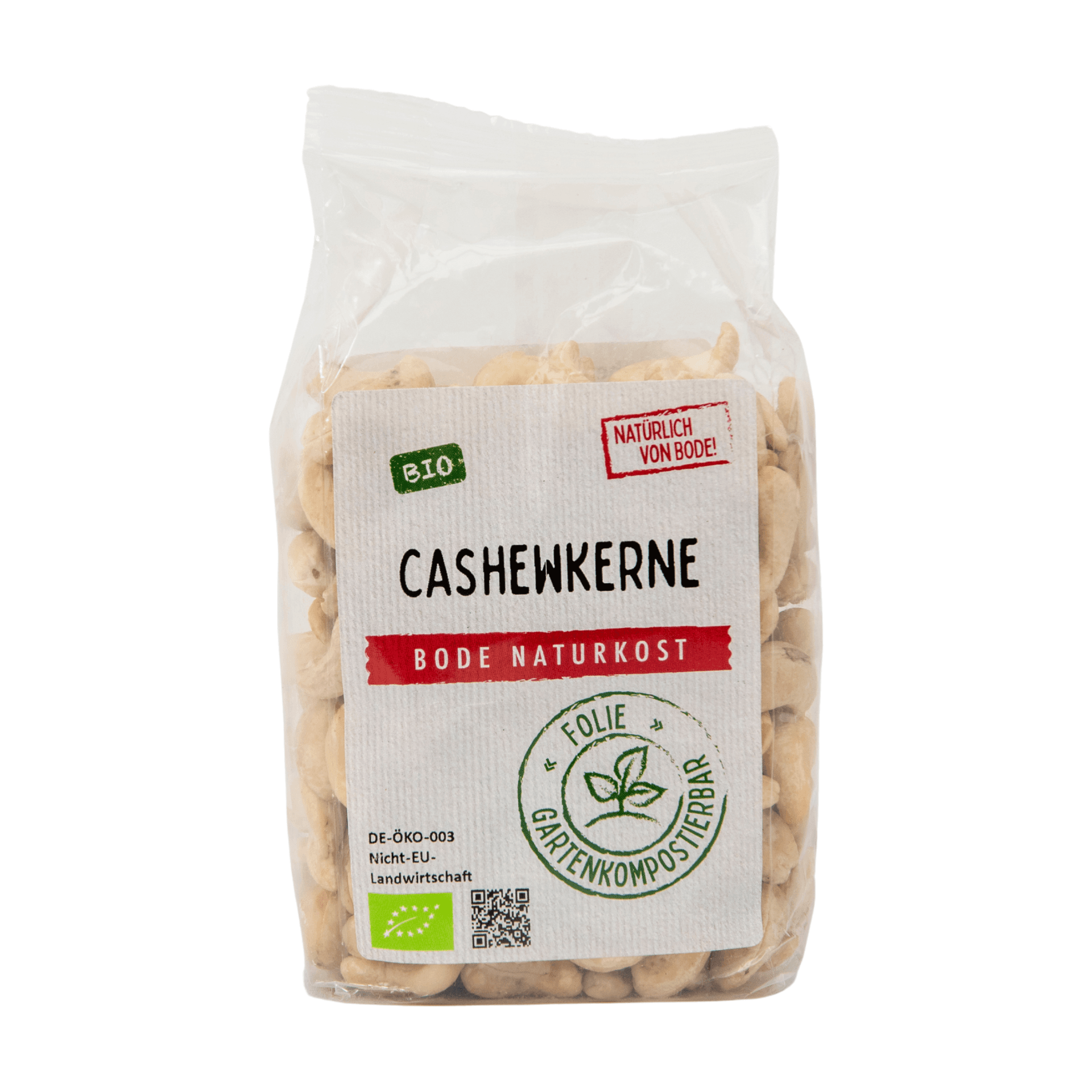 Núcleos de anacardo orgánicos, bolsa compostable en el jardín 6x200g