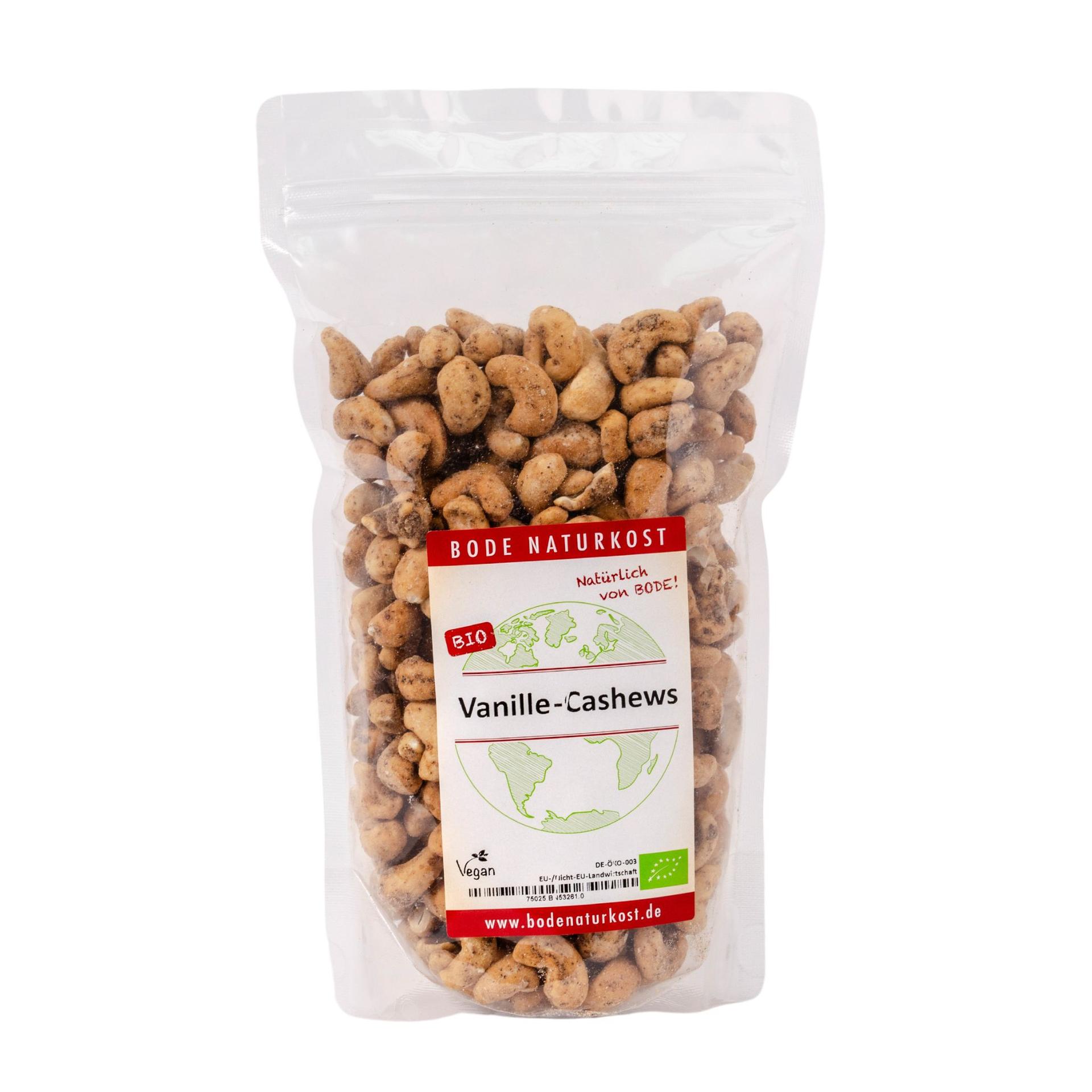 Anacardos con Vainilla - Anacardos tostados ligeramente endulzados con vainilla Orgánico 500g