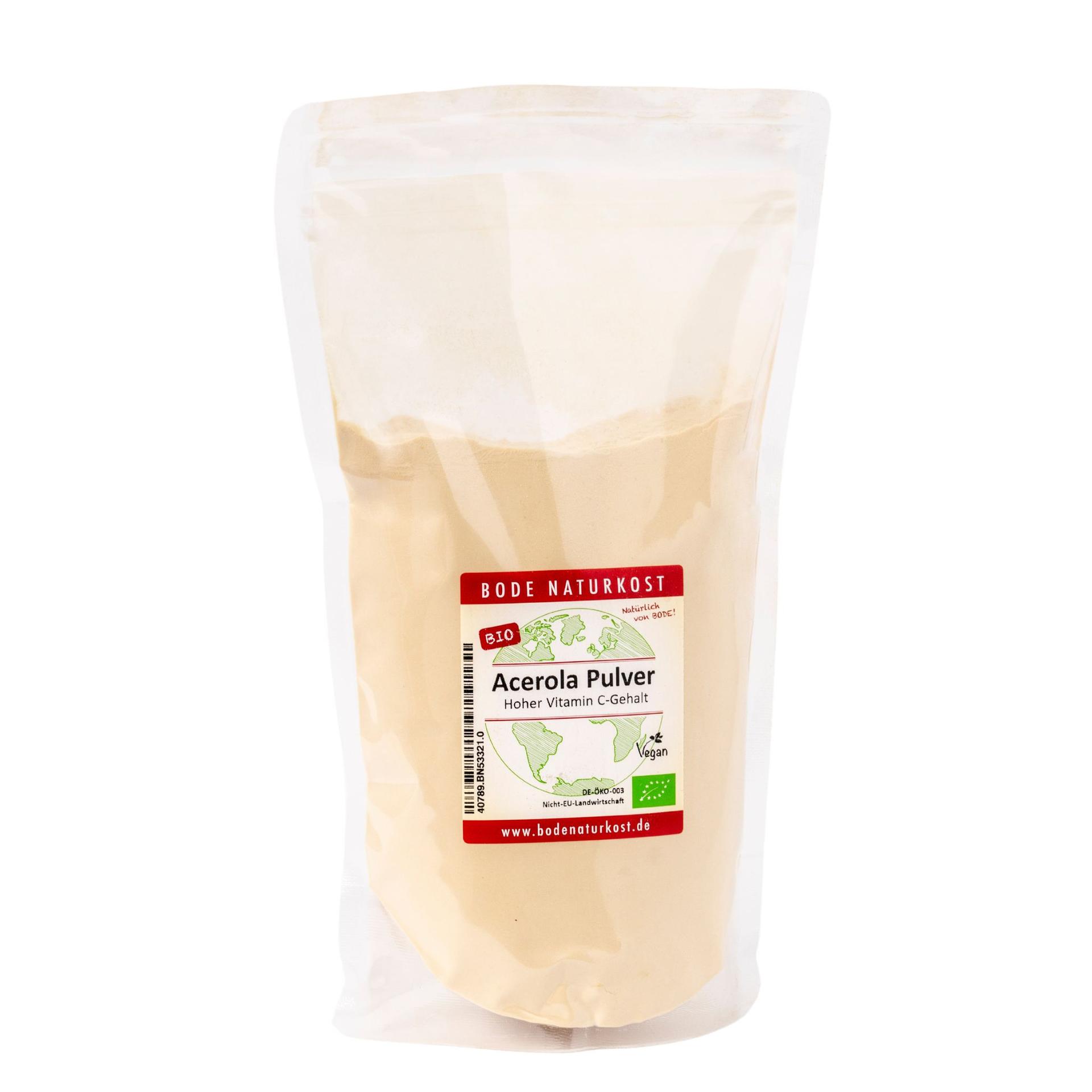 Polvo de Acerola orgánico con un 17% de vitamina C, 500g