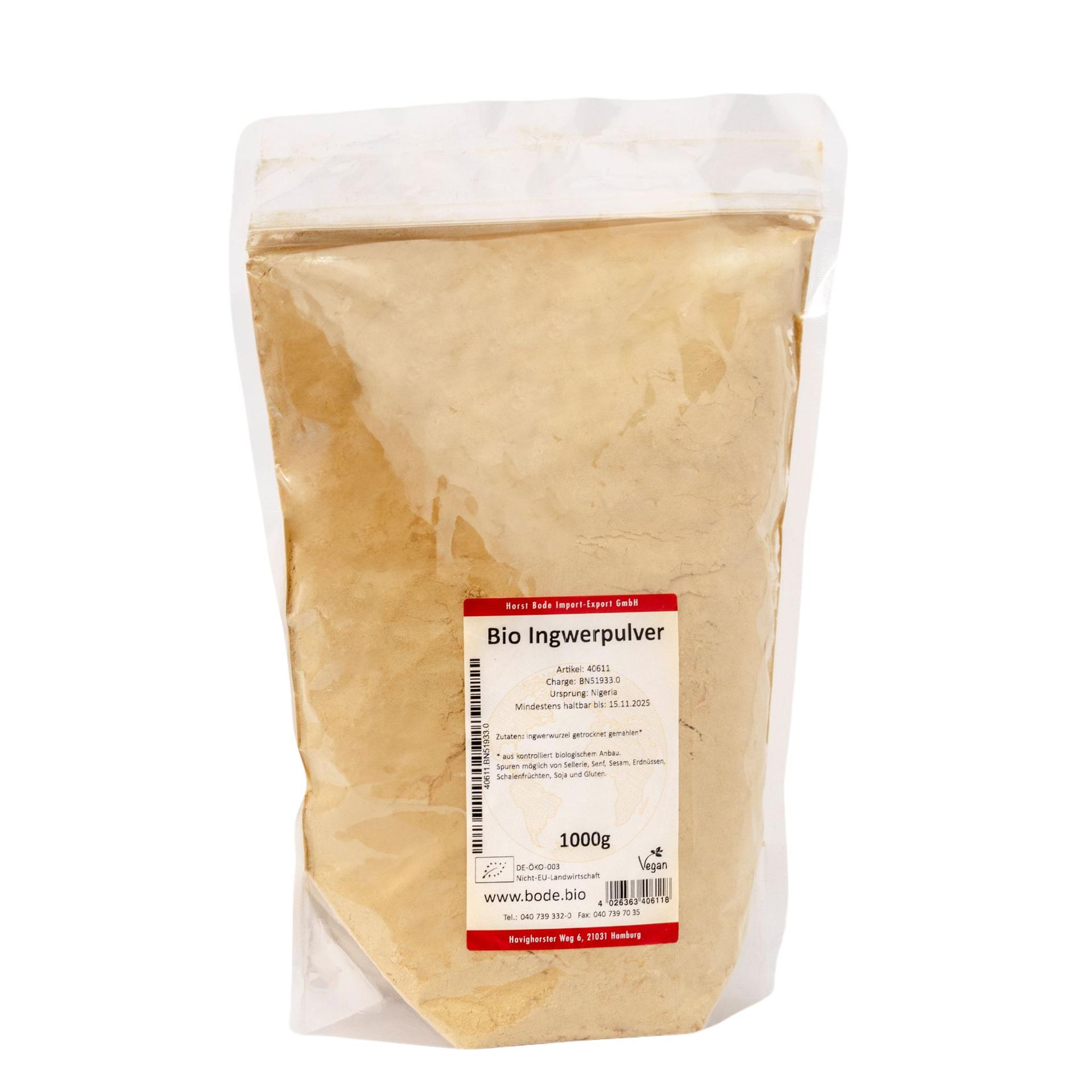 Polvo de jengibre orgánico 1kg