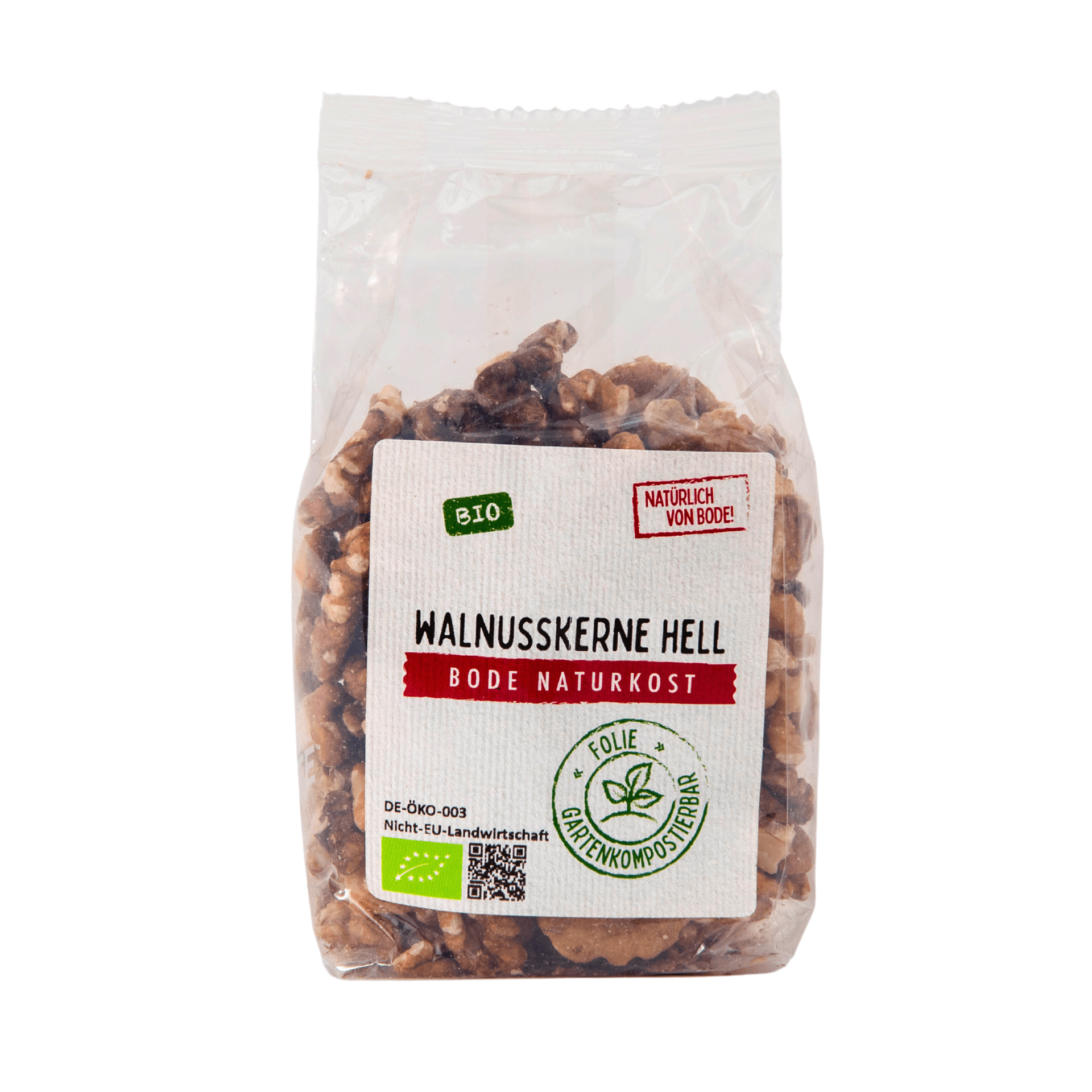 Núcleos de nogal claro orgánicos, bolsa compostable 6x125g