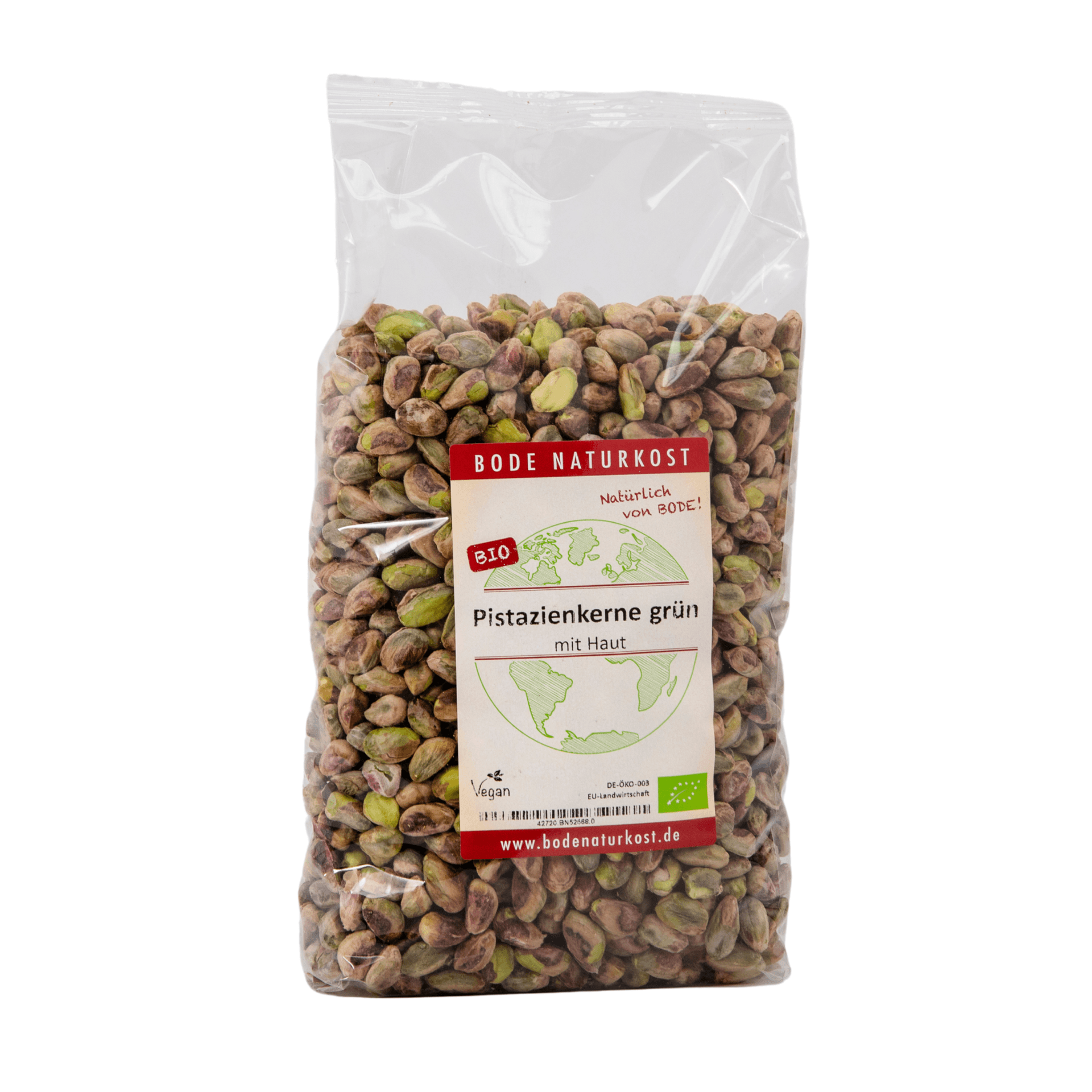 Núcleos de pistacho verde con piel orgánicos 1kg