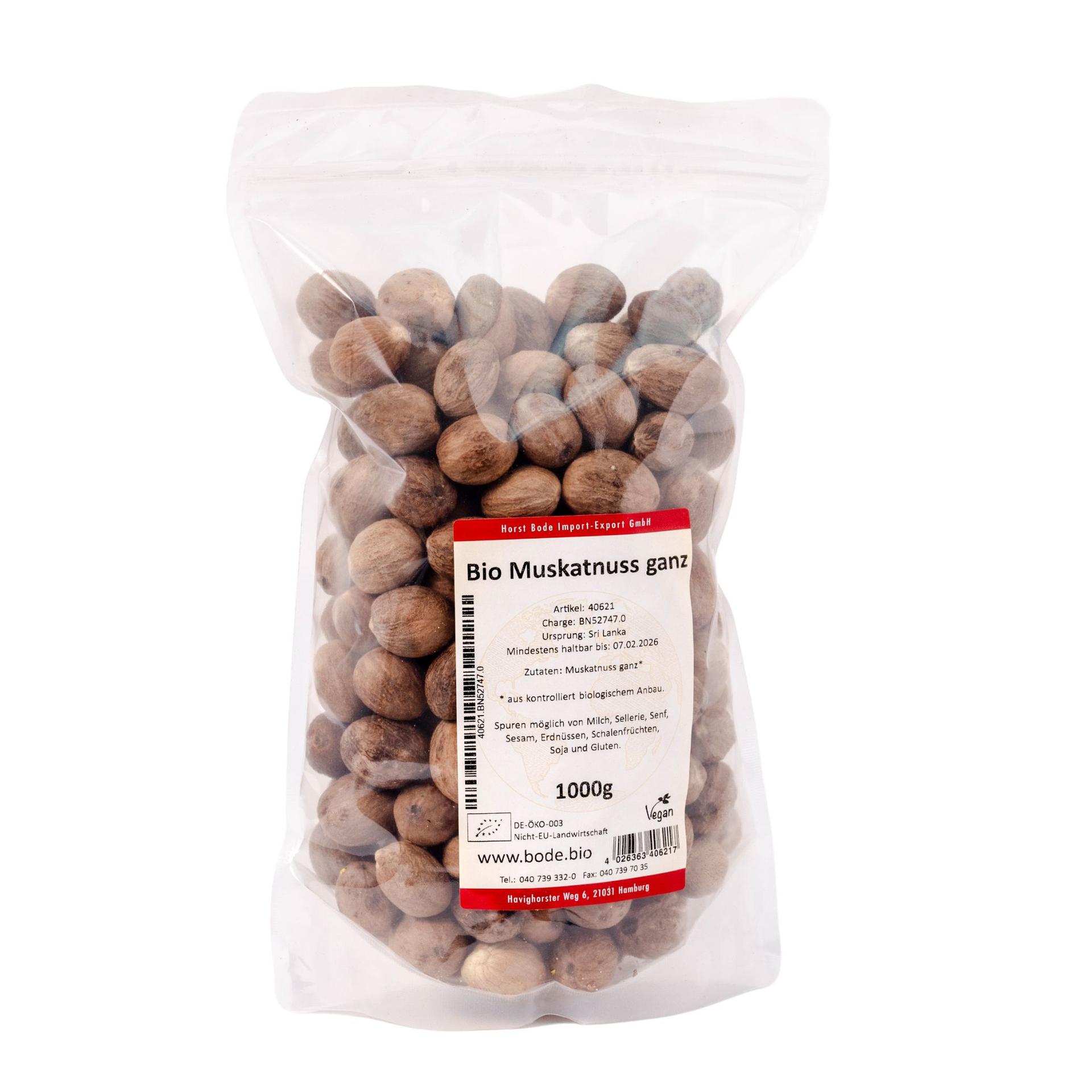 Nuez moscada entera orgánica 1kg