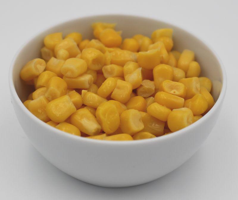 Maíz dulce orgánico en lata, capacidad de llenado 2,9 kg, peso de drenaje 2,1 kg