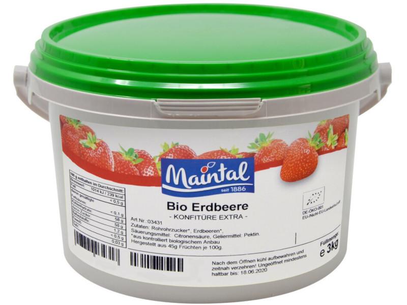 Mermelada de Fresas Orgánicas Maintal 3kg con Azúcar Orgánico Alemán