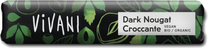 Barra de chocolate Dark Nougat Croccante orgánico Vivani 18x35g
