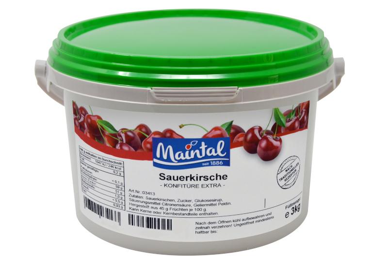 Mermelada de cerezas agrias orgánicas Maintal 3kg con azúcar orgánico alemán