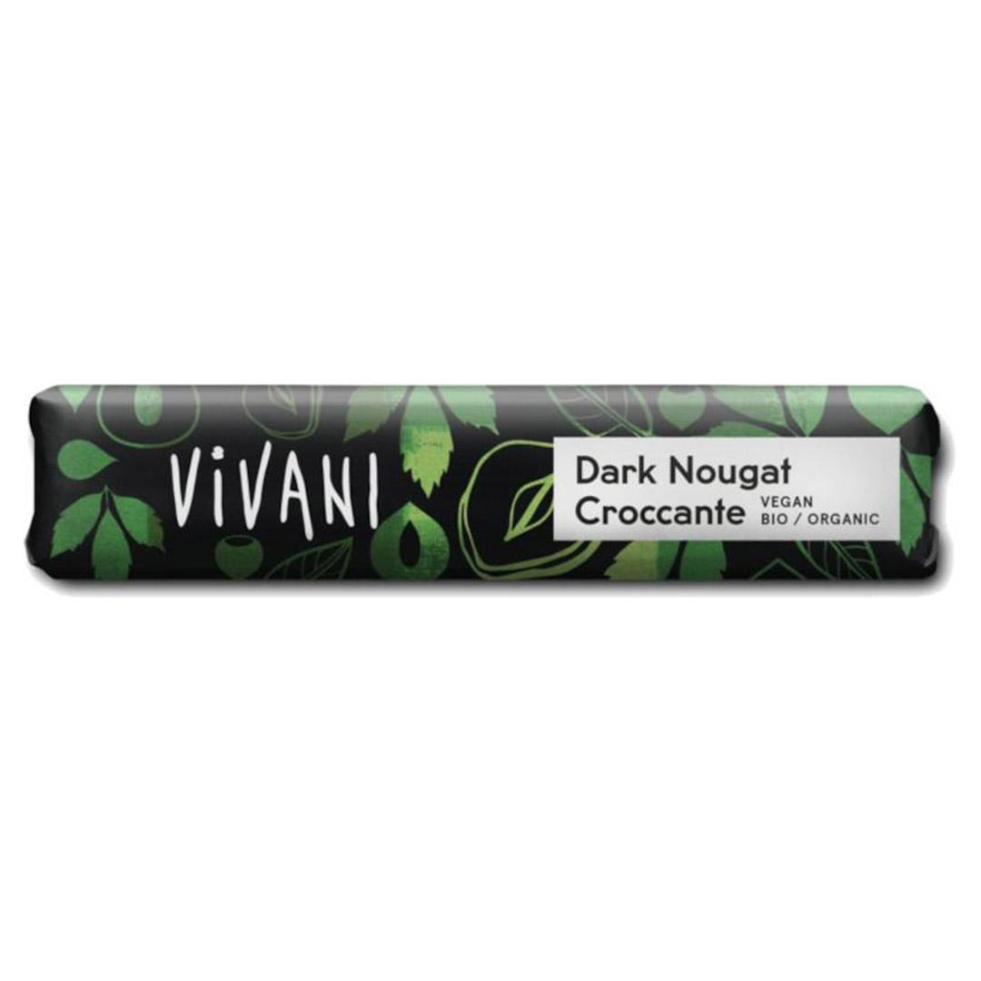 Barra de chocolate Dark Nougat Croccante orgánico Vivani 18x35g